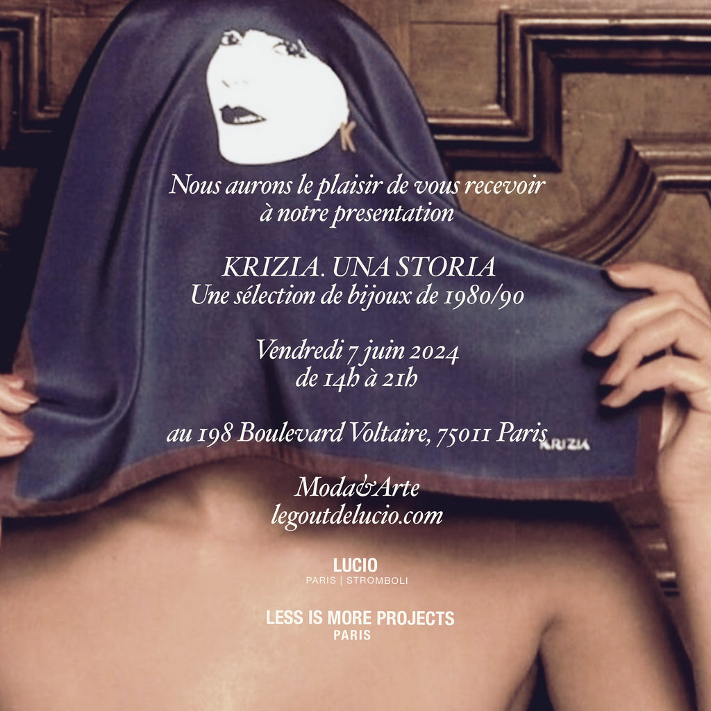 Présentation KRIZIA. UNA STORIA ~ une sélection de bijoux de 1980/90 du 7 juin au 22 juin 2024 à notre showroom, Paris 11