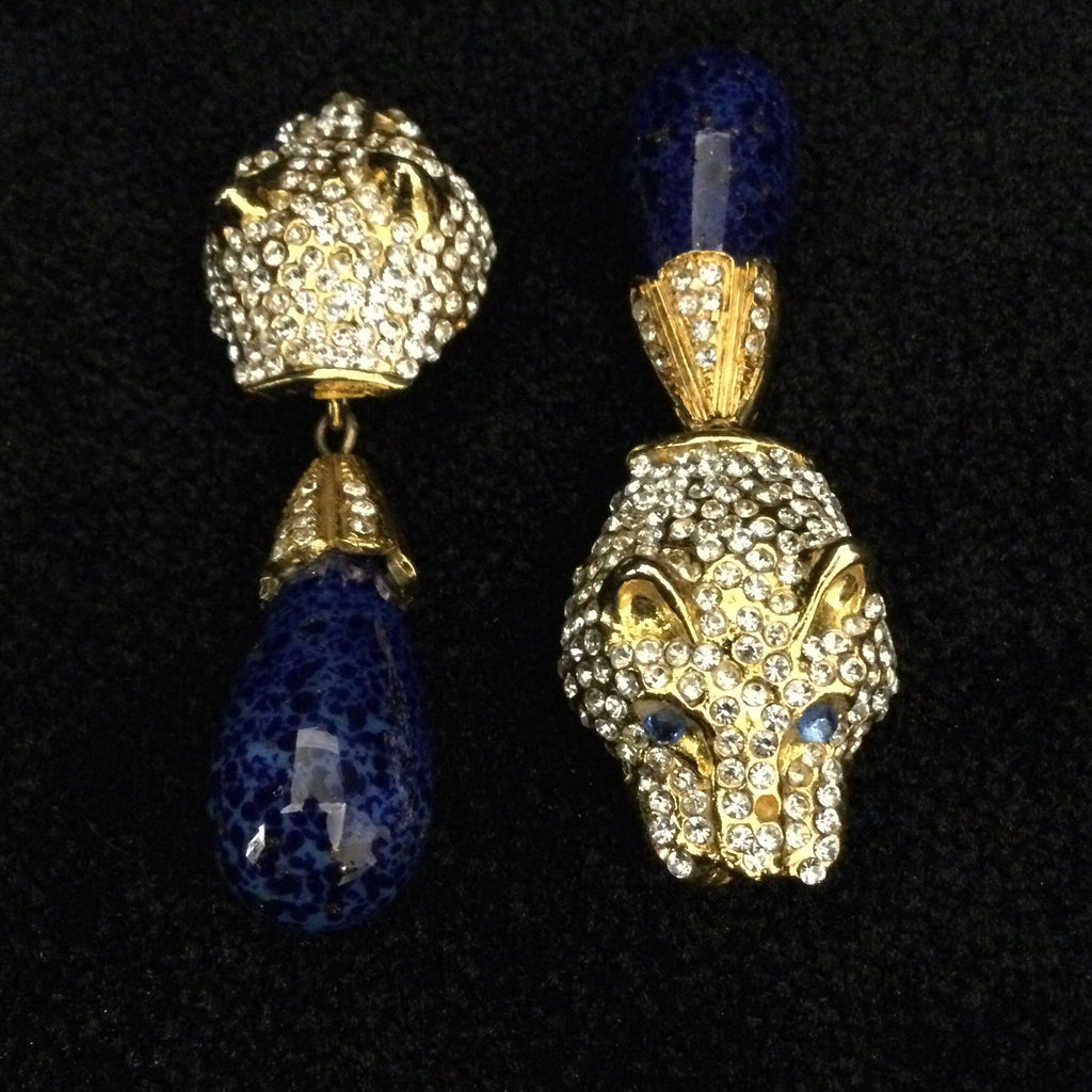 Boucles d’oreilles Panthère De Liguoro en strass